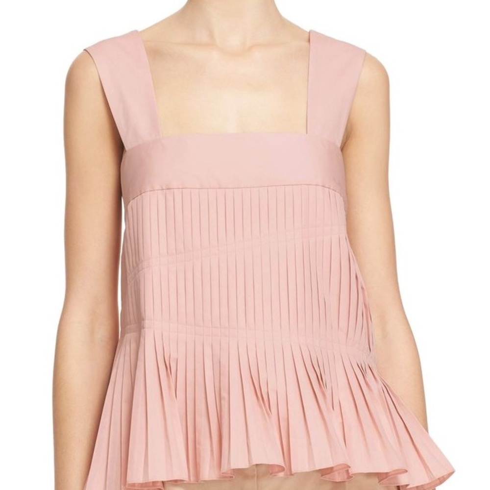 Tibi Pink Pleated Tank